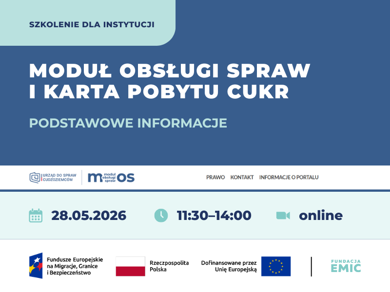 szkolenie dla instytucji mos cukr strona fundacja emic